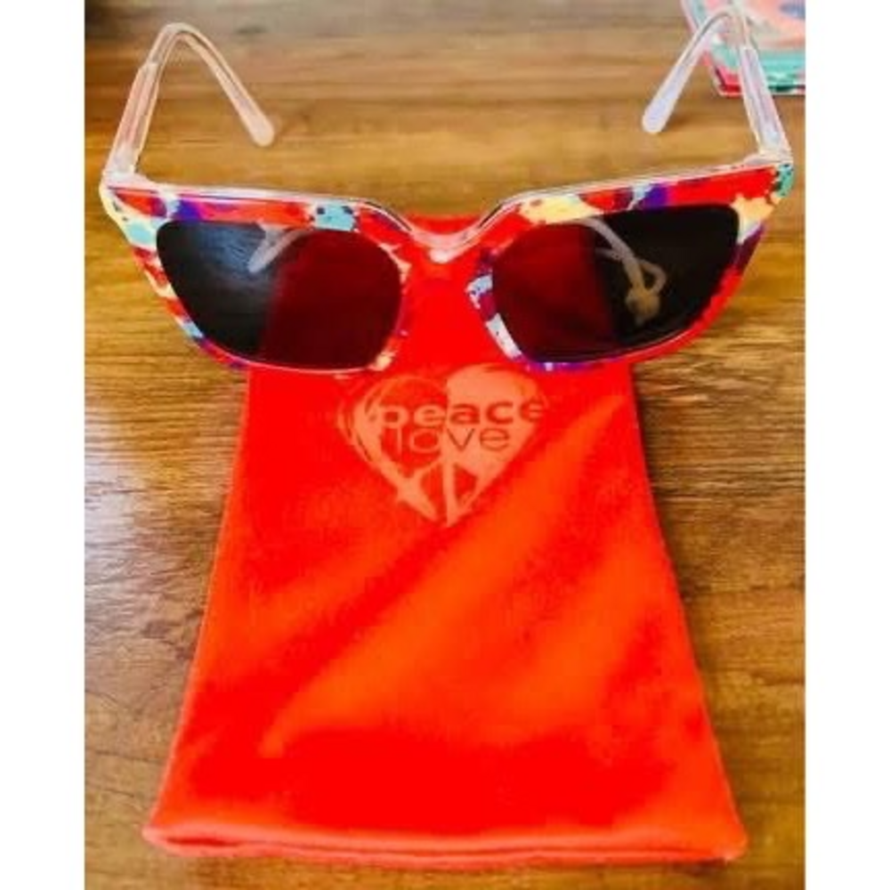 Unkown Sunglasses Peace & Love in Red - Picture 1 of 3